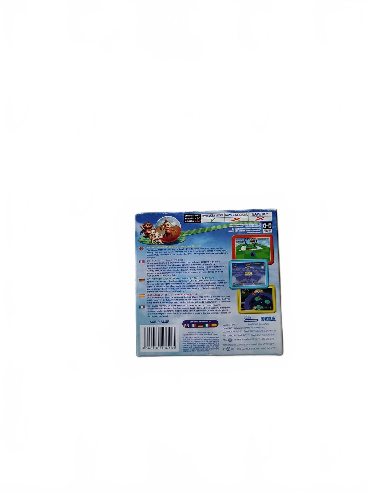 Super Monkey Ball JR Game Boy Advance (GBA) complet en boite