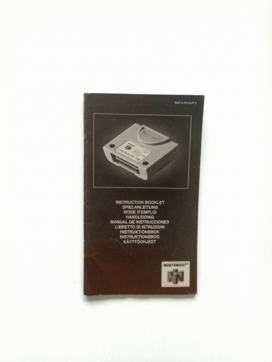 Notice Controller Pak Nintendo 64