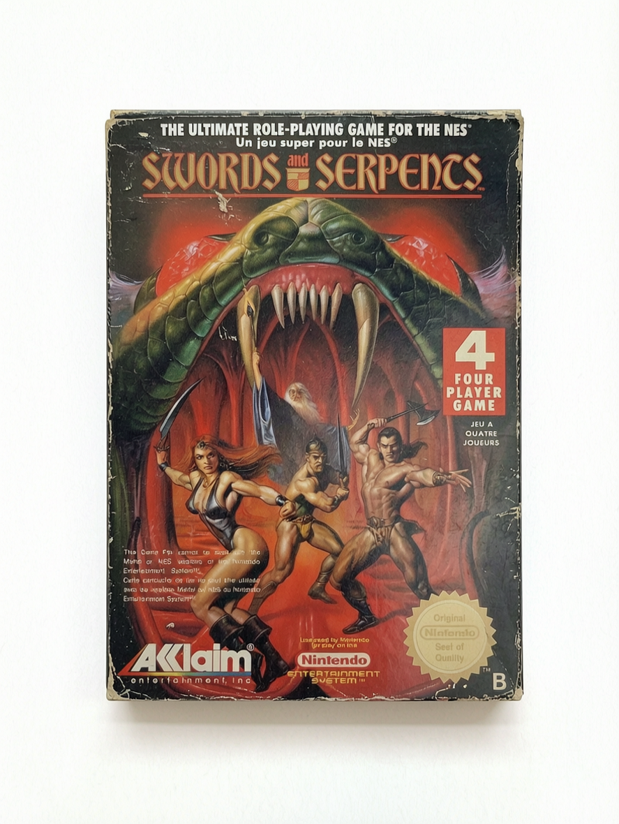 Swords And Serpents NES en boîte