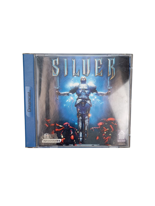 Silver Sega Dreamcast complet en boîte avec disque et notice
