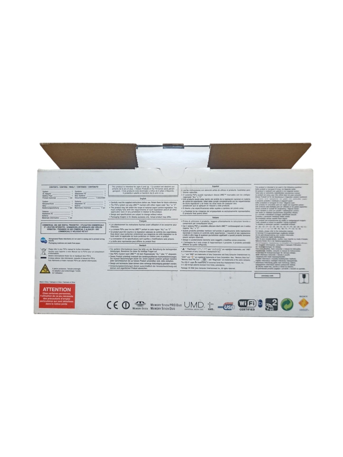 Sony PSP - 1004 Ceramic White – Console PlayStation Portable en boîte - Masaru