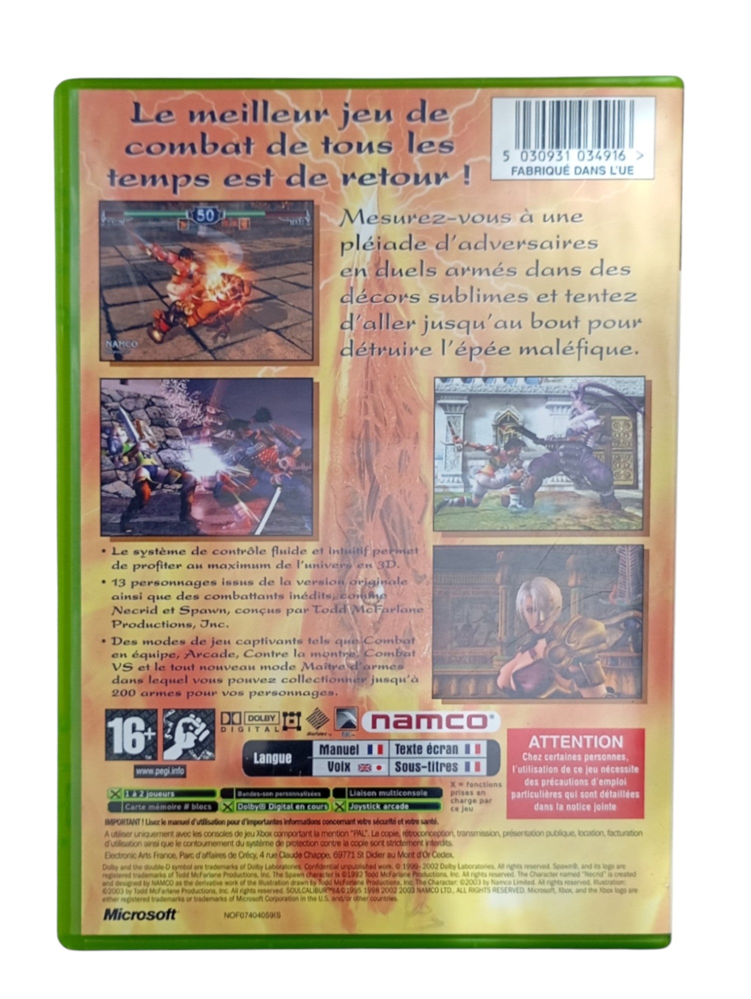 SoulCalibur II – Xbox (jeu original) - Masaru