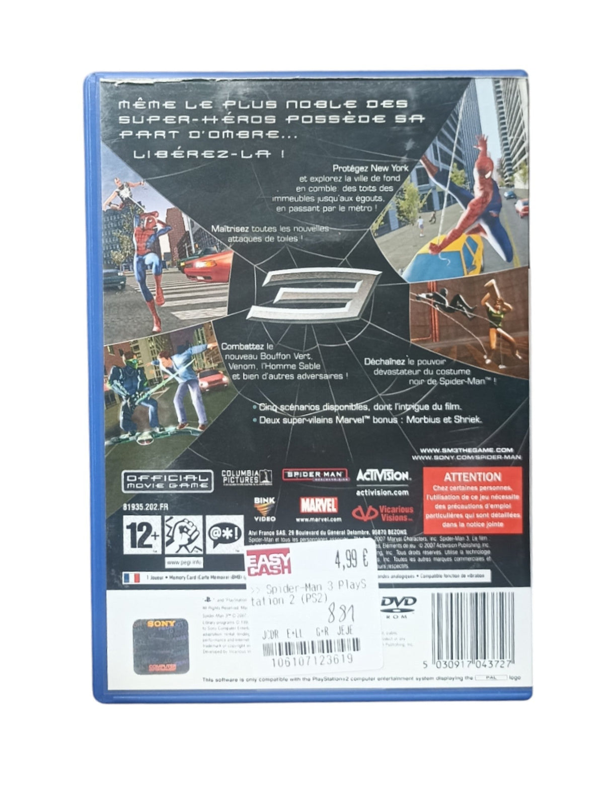 Spider - Man 3 – PS2 (jeu original) - Masaru
