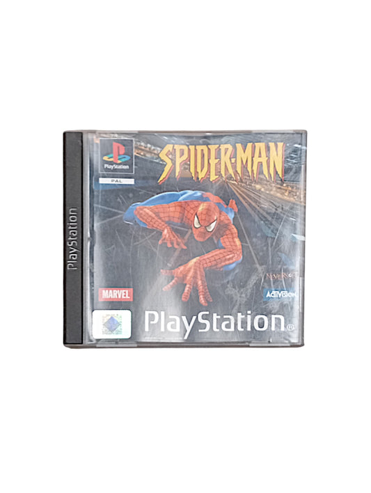 Spider-Man PlayStation 1 complet en boîte avec disque et notice