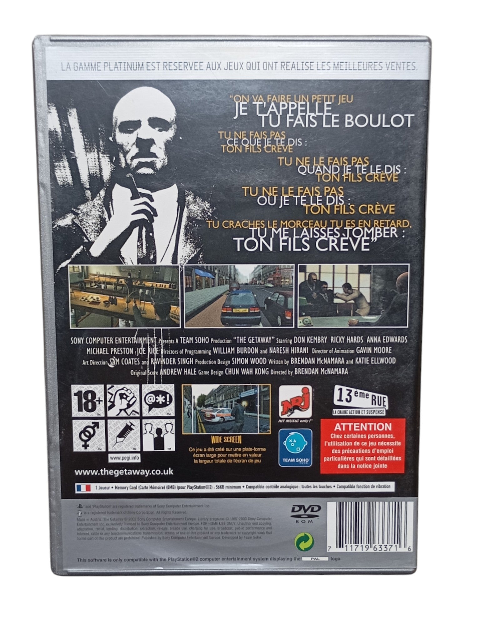 The Getaway Playstation 2 (PS2) Version Platinium - Masaru
