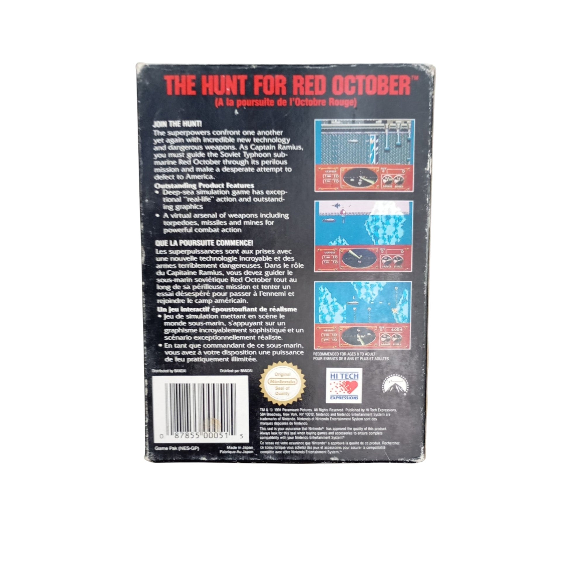 The Hunt for Red October – Nintendo NES (complet) FRA - Masaru