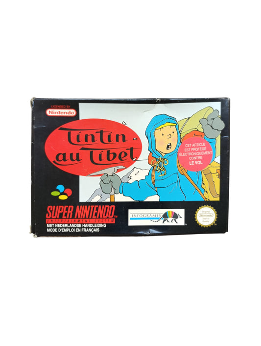Tintin au Tibet Super Nintendo complet sans notice en boîte avec cartouche