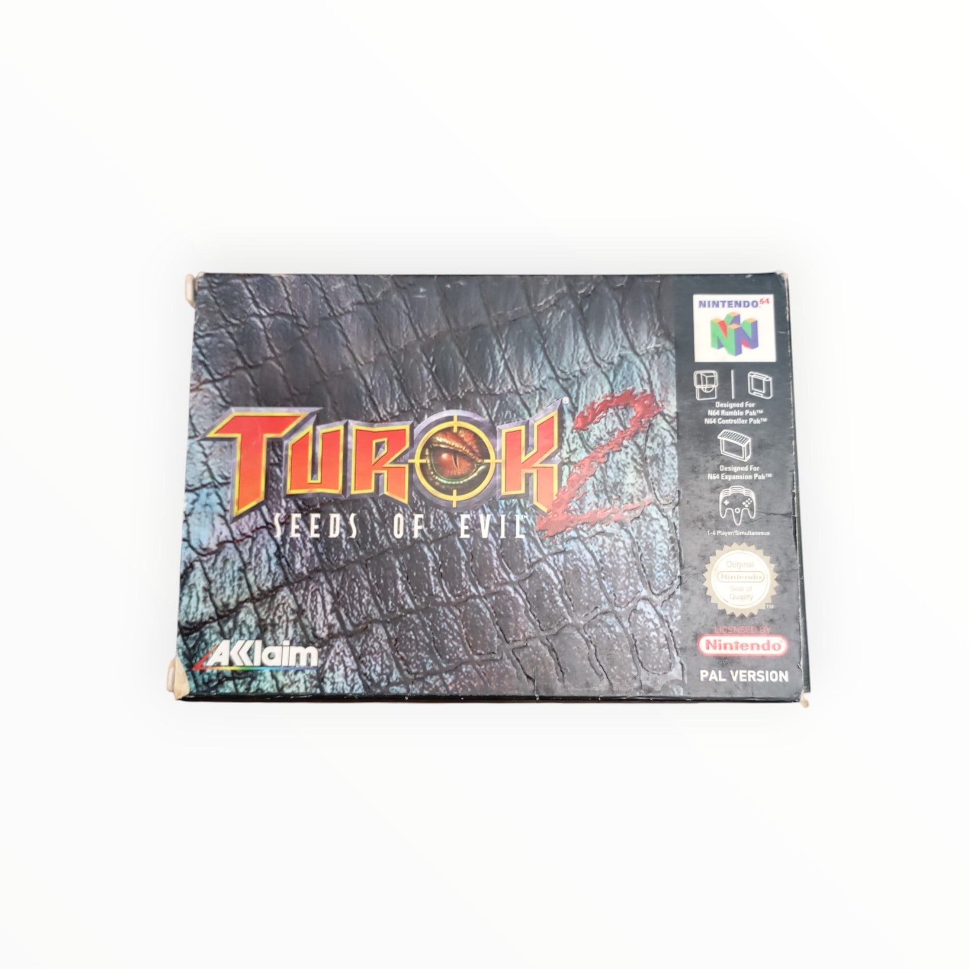 Turok 2 Seeds of Evil complet sur Nintendo 64 avec boîte et notice