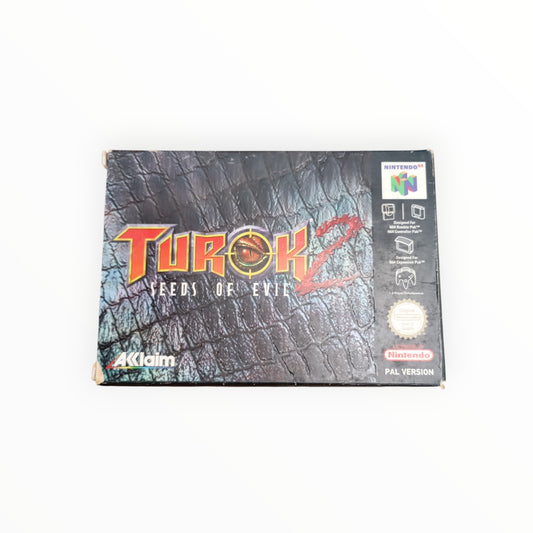 Turok 2 Seeds of Evil complet sur Nintendo 64 avec boîte et notice