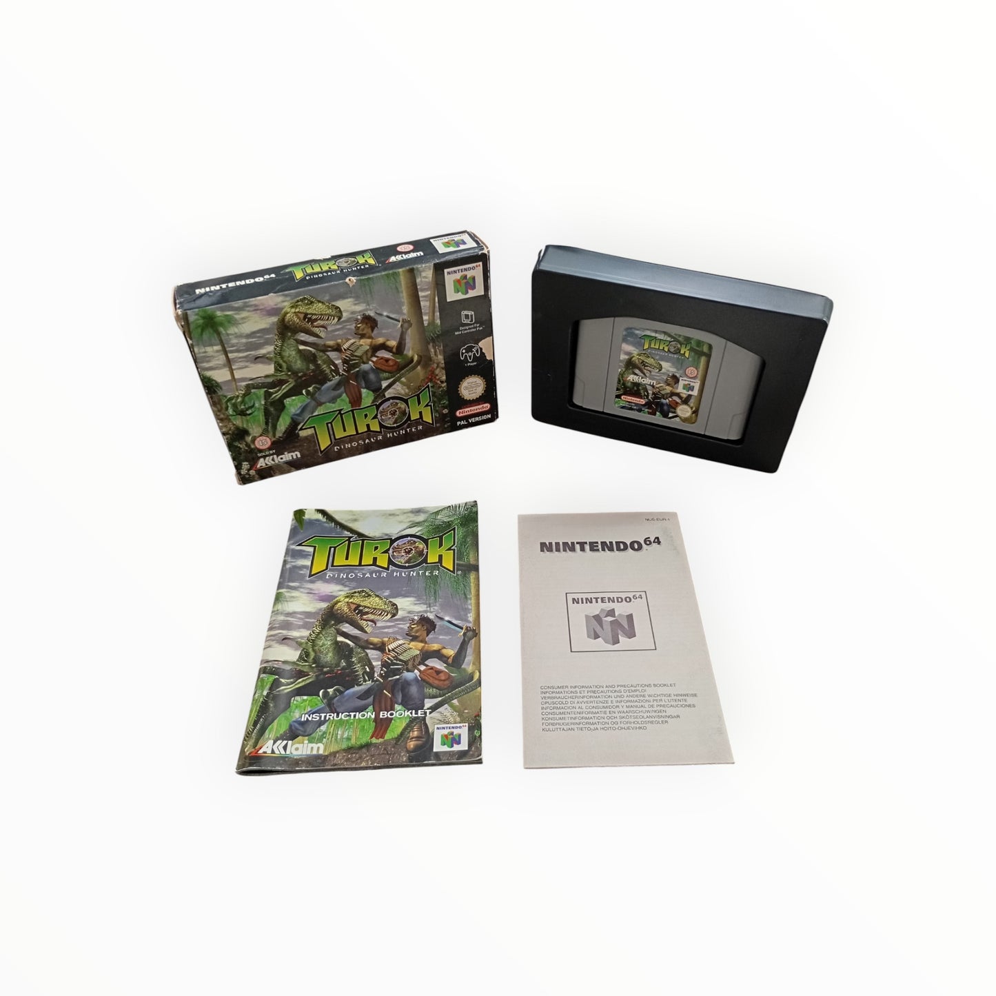 Turok Dinosaur Hunter complet sur Nintendo 64 avec boîte et notice