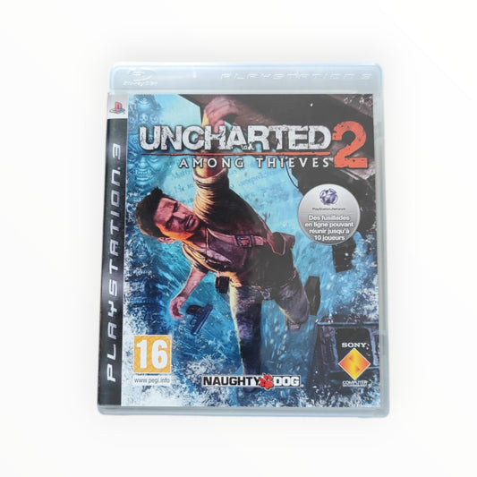 Uncharted 2 Among Thieves complet sur PS3 avec boîte et disque originaux