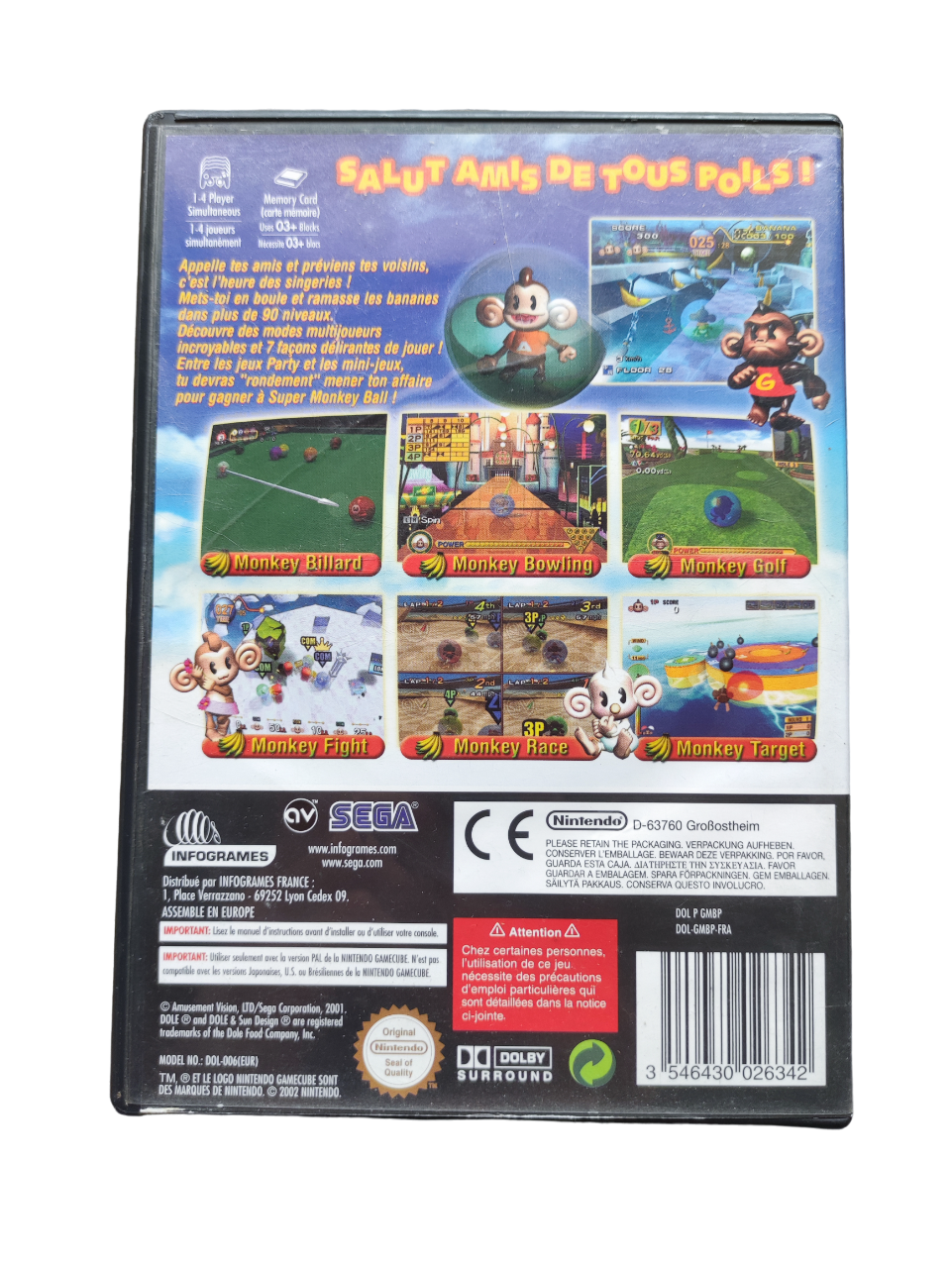 Super Monkey Ball GameCube Complet en Français