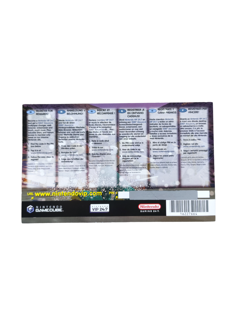 Carte VIP 1080° Avalanche GameCube
